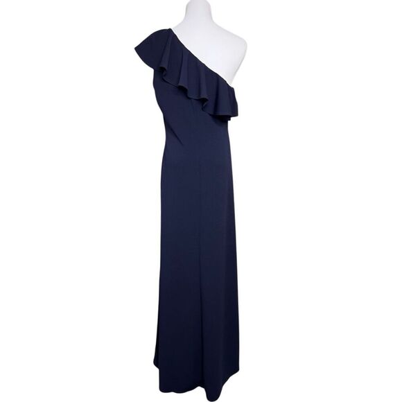 Lulu's Forever Ruffle One Shoulder Trumpet Dress Navy XL Sexy Cruise Date Night‎ - Picture 5 of 13